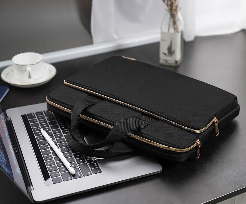 KIZUNA حقيبة كمبيوتر محمول KIZUNA مقاس 13 بوصة تحمل حقيبة يد لجهاز MacBook Pro M3 2023/M2 M1 Max /13.6 بوصة جديد MacBook Air M2/14 Lenovo ThinkPad X1 Carbon/Yoga C740 S740 C930/14 IdeaPad Flex 5i أسود - Image 5